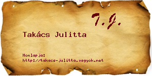 Takács Julitta névjegykártya